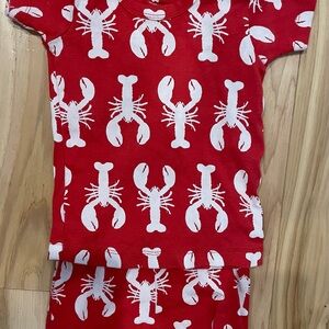 Red Lobster Print Kids Pajama Set